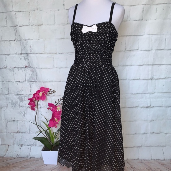 Rock Steady Heather Dress Black Polka Dots Sz M - Picture 6 of 9